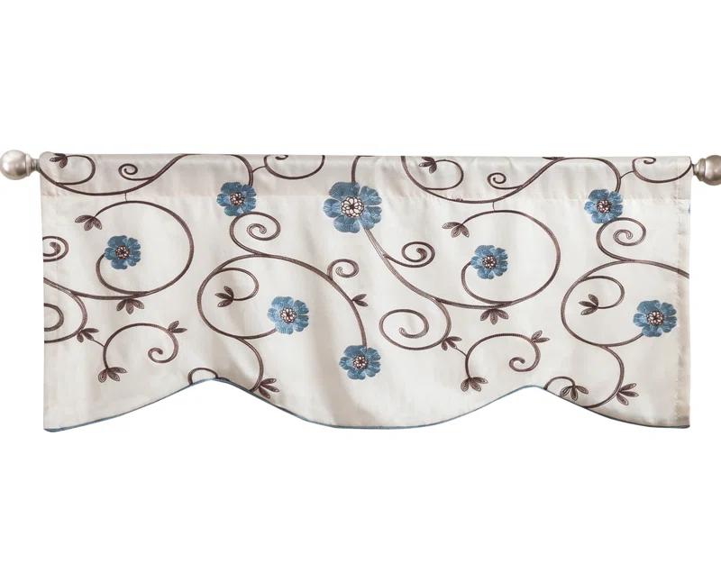 Lush Decor Floral Scalloped 42'' W Window Valance