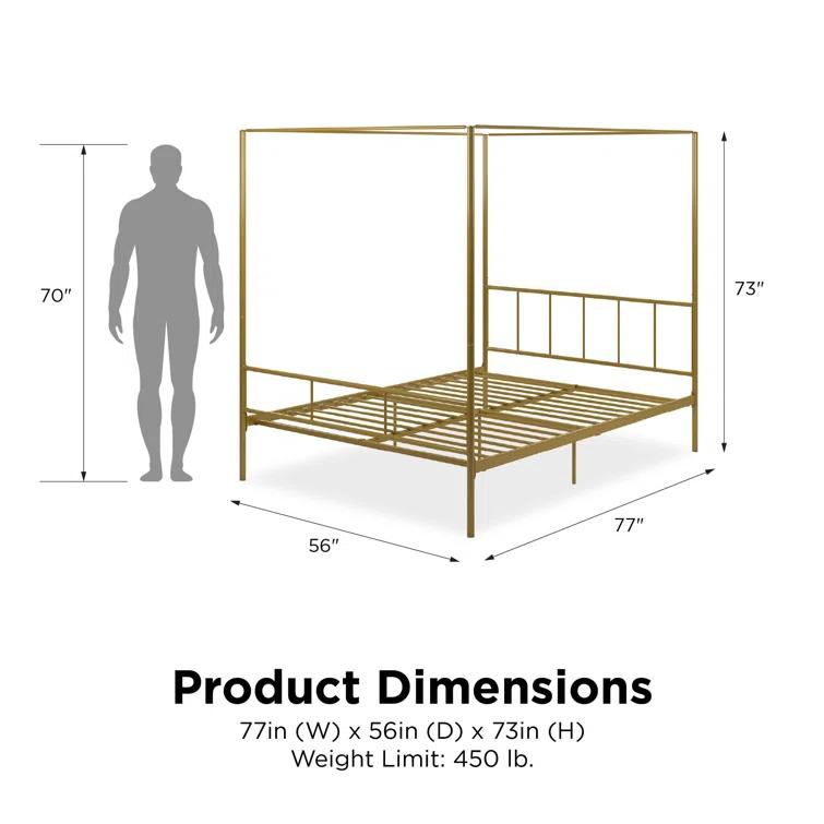 Novogratz Marion Metal Canopy Bed