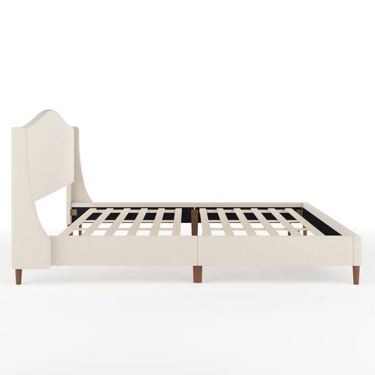 Martha Stewart Martha Stewart Amelia Upholstered Platform Bed With Curved Headboard