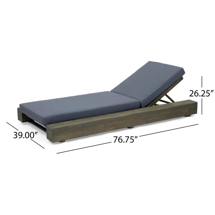 Donnie 39'' Outdoor Acacia Chaise Lounge (Set of 2)