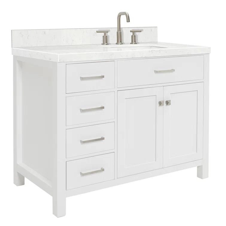 Ariel H036slcqrvo Bristol 36" Free Standing Single Basin Vanity Set - White