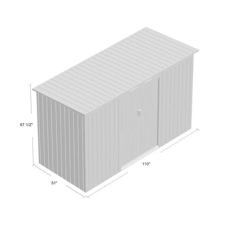 Outdoor Lean-To Metal Storage Shed