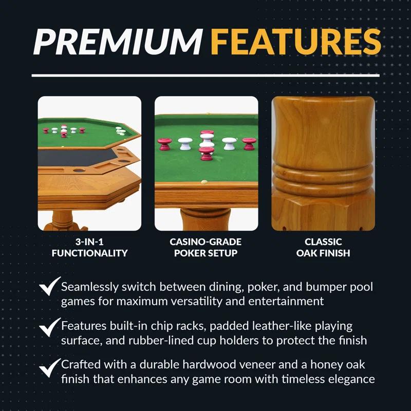 Hathaway Games Kingston 48" 8 - Player Poker Table