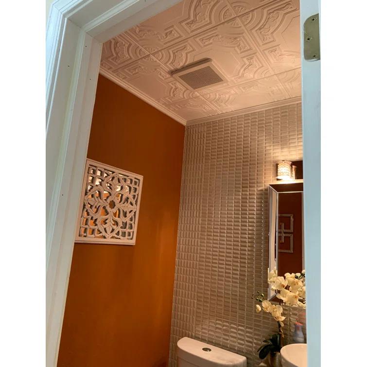 A La Maison Ceilings Evergreen 1.6 ft. x 1.6 ft. Polystyrene Glue-up Ceiling Tile (Set of 8)