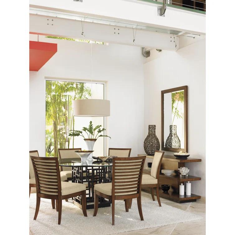 Tommy Bahama Home Ocean Club Kowloon Fabric Side Chair in Brown/Taupe/Cream