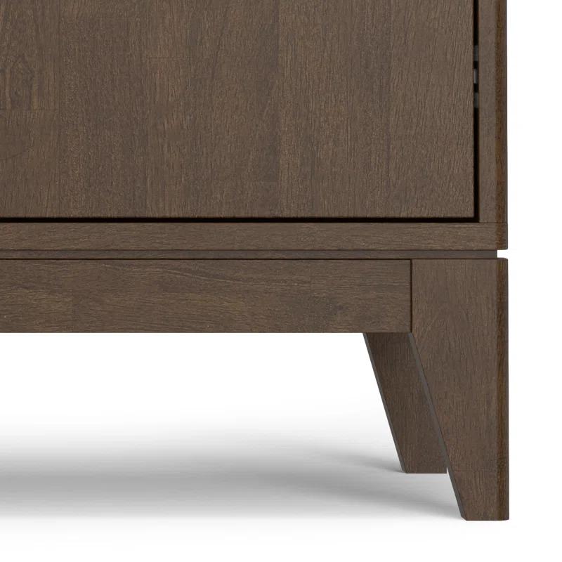 Simpli Home Harper 38"W Solid Wood Mid-Century Modern 2-Door Sideboard Buffet with Adjustable Shelves