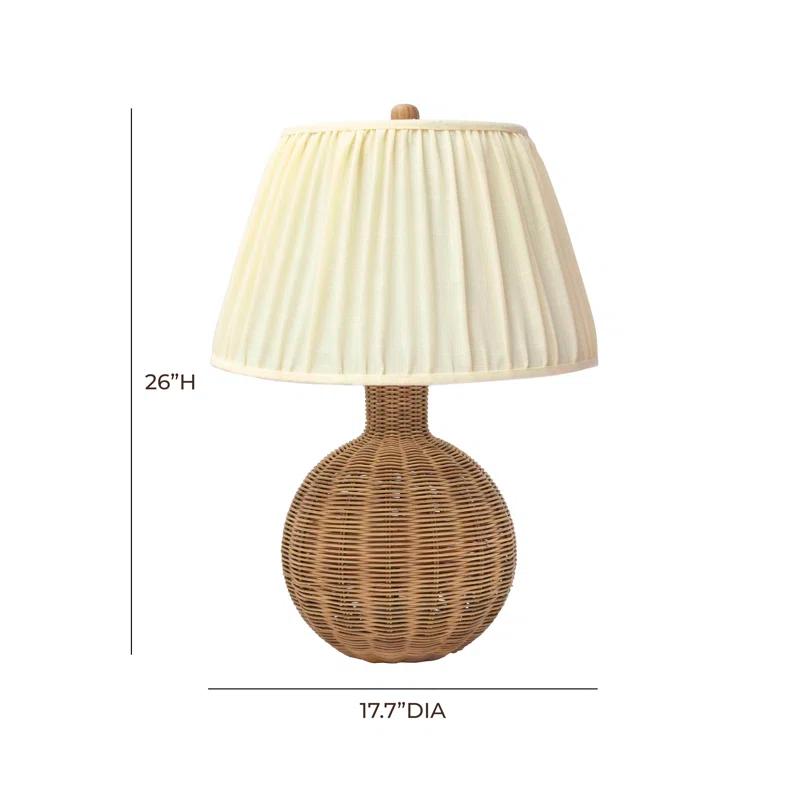 TOV Furniture Pallora Cream & Natural Rattan Table Lamp