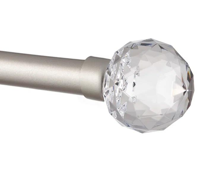 Amalgamated Textiles EXCLUSIVE HOME Crystal Ball 1" Curtain Rod and Finial Set