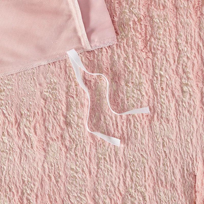 510 Design Metallic Print Faux Fur Comforter Set