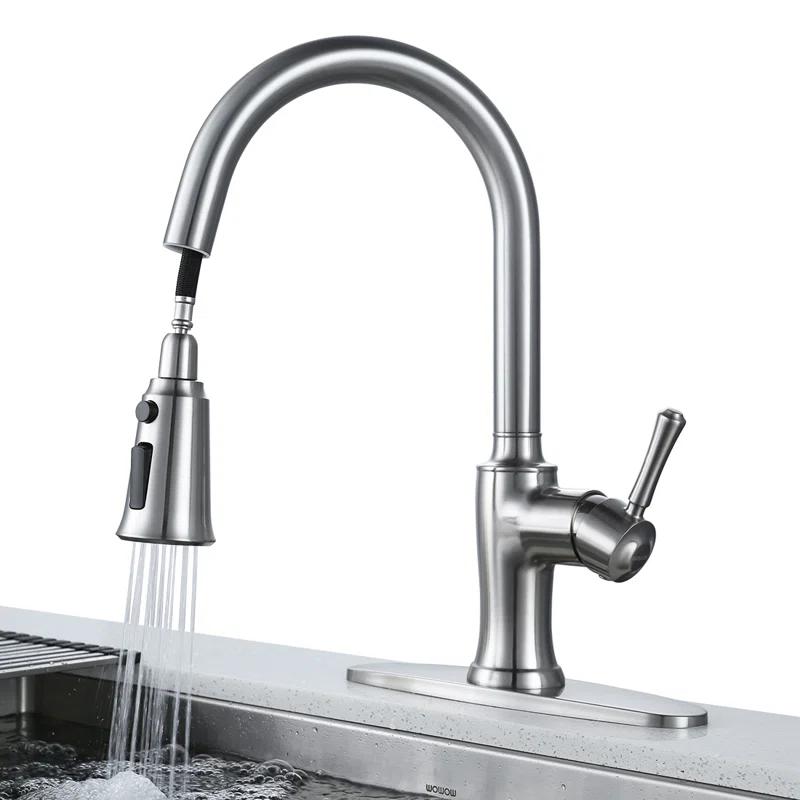 Kitchen Faucets Head Replacement,3 Modes Kitchen Sink Faucet Replacement Parts, Pull Out Spray Head Replacement For G1/2 Connector