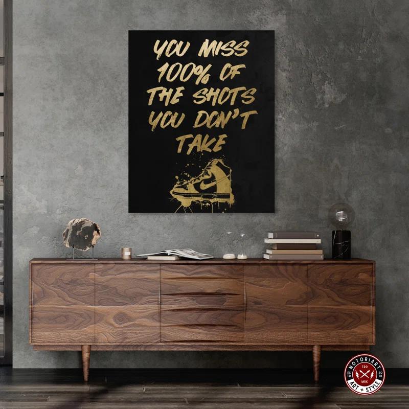 Notori Art The Shots You Take Gold Man Cave Artwork by Notoriart | Wayfair