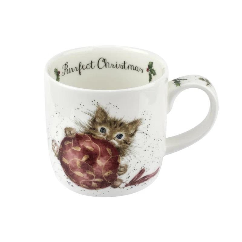 Royal Worcester Rw-Wrendale Designs Mug & Coaster St Purrfect Xmas