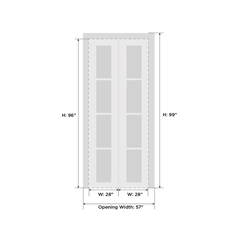 SARTODOORS 2466 Solid + Manufactured Wood Paneled Bi-Fold Door