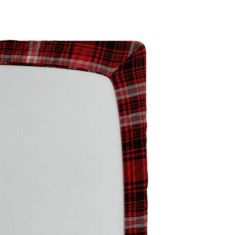 Ambesonne Microfiber Plaid Fitted Sheet