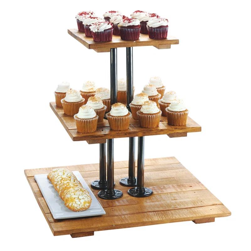 Cal-Mil Madera 3 Tier Pastry Display Riser - 20 3/4" X 20 3/4" X 20"