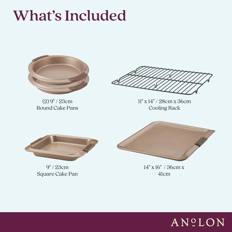 Anolon Advanced Nonstick Bakeware / Baking Set with Silicone Grips