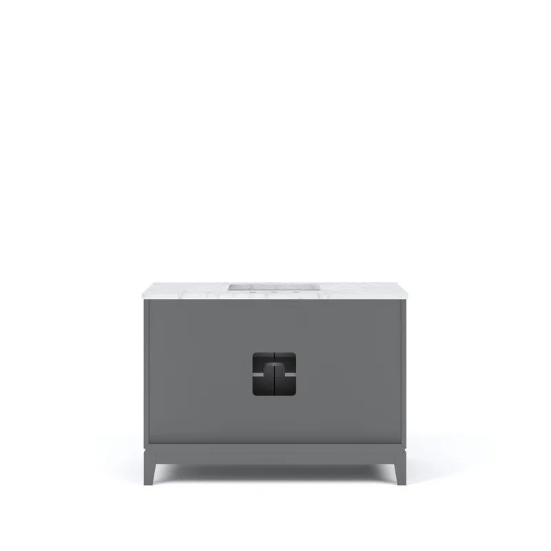 Water Creation Elizabeth 48" Wood Single Bathroom Vanity in Cashmere Gray/Bronze