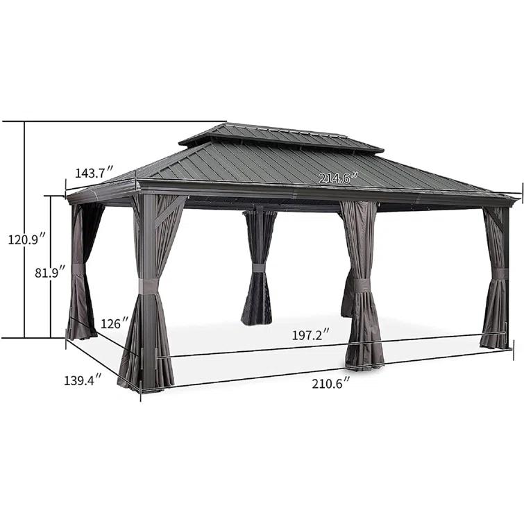 Purple Leaf 18 Ft. W X 12 Ft. D Aluminum Patio Gazebo