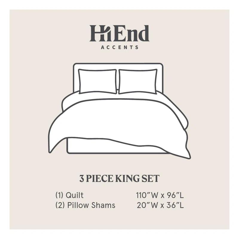 Paseo Road by HiEnd Accents Desert Sage Gray/Tan/White Aztec Print Cotton Southwestern Style Reversible Quilt Set