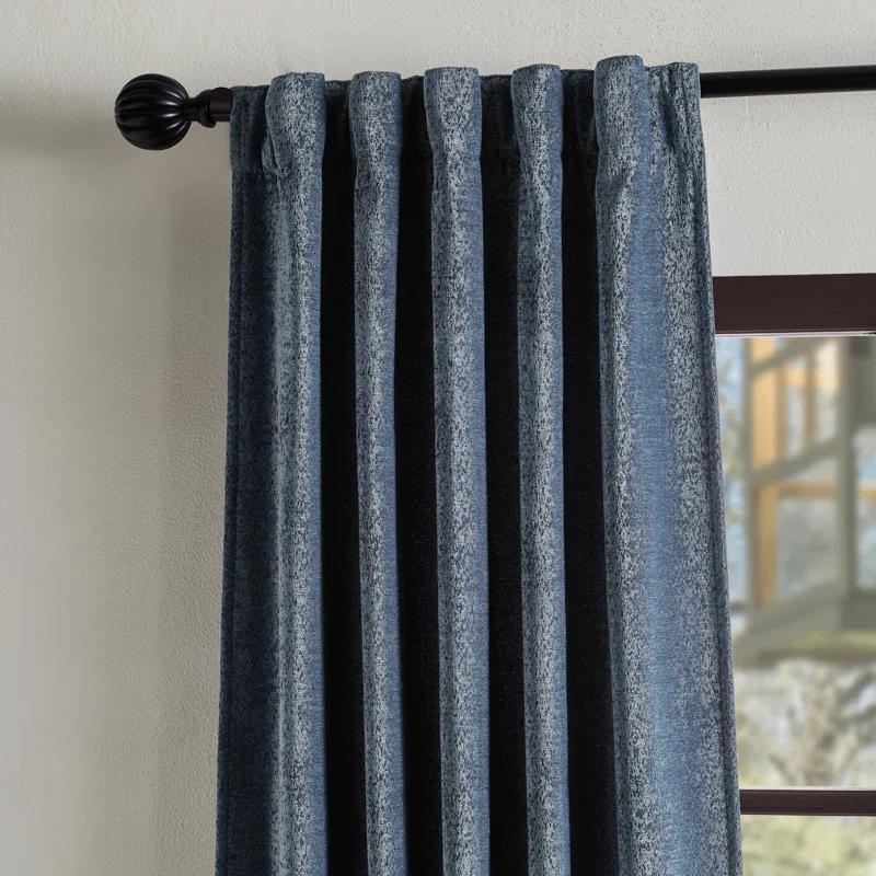 Martha Stewart Naples Chenille Solid Semi-Sheer Rod Pocket Curtain Panels (Set of 2)