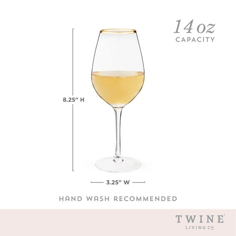 Twine Gilded Stemmed Wine Glasses (Set of 2)