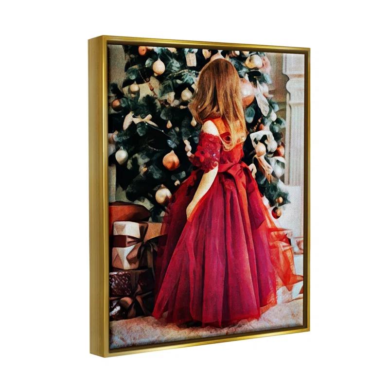 Stupell Industries " Child On Christmas Day Gifts " by Ashley Aldridge