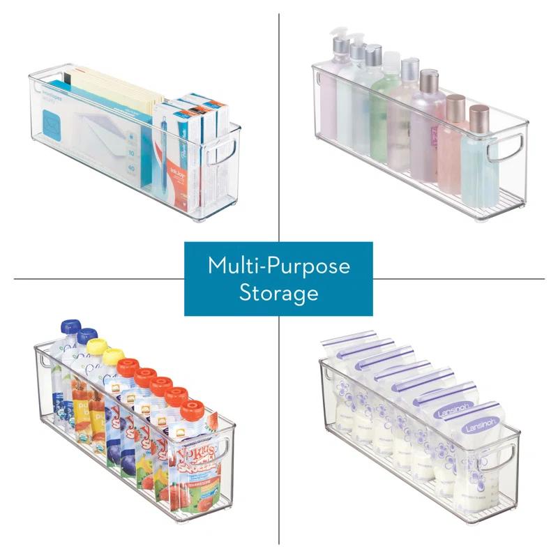 iDesign iDesign Recycled Plastic Stackable Storage Bin - Perfect to Hold Breast Milk  Bags - Clear