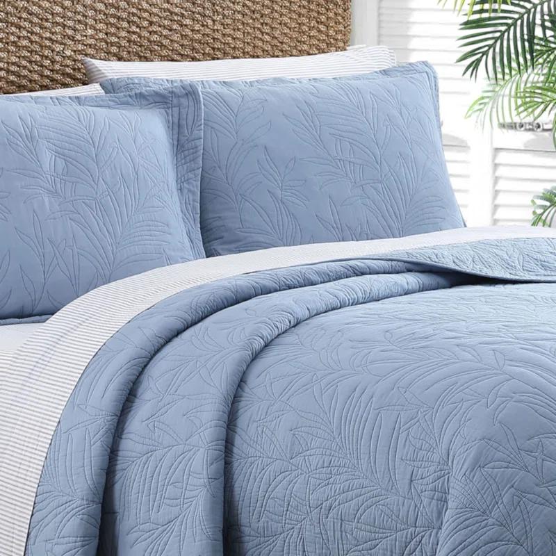 Tommy Bahama Home Tommy Bahama Solid Costa Sera Stitch Cotton Reversible Quilt
