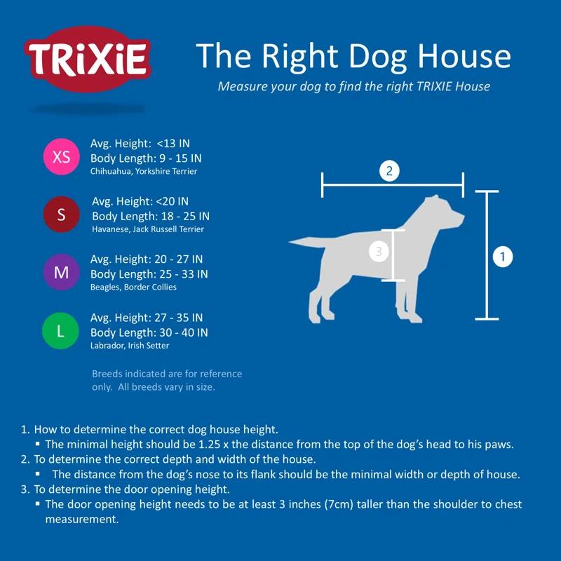 TRIXIE Natura Weatherproof Outdoor Lodge Dog House, Elevated Floor