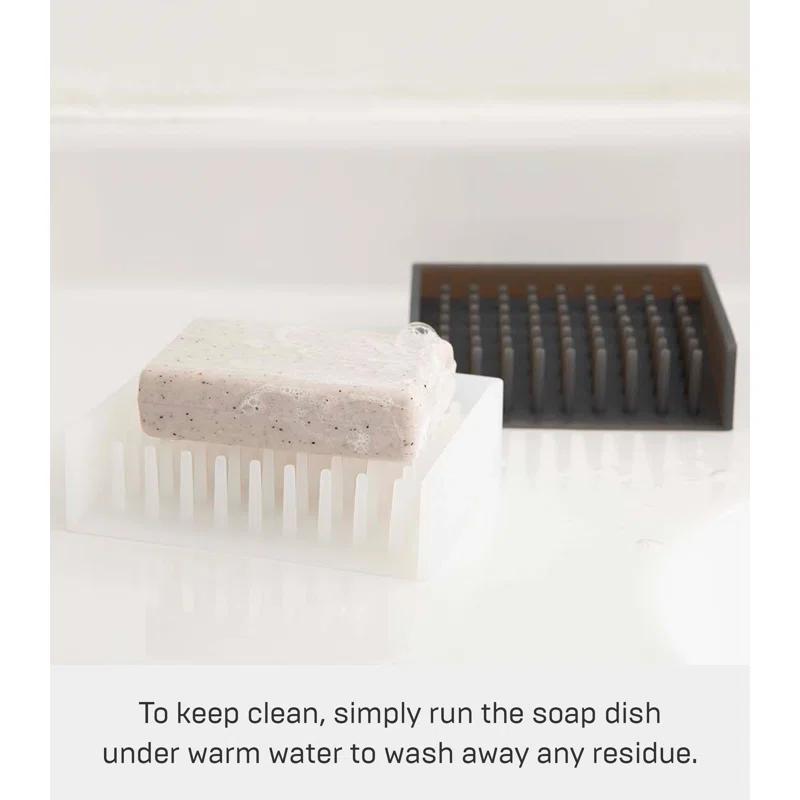 Yamazaki Home Yamazaki Home Self Draining Soap Tray - Floating Holder Dish For Sink, Silicone, No Assembly Req.
