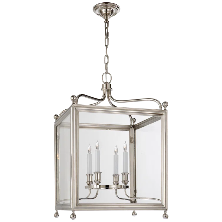 Greggory 4-Light Traditional Polished Nickel Lantern Pendant