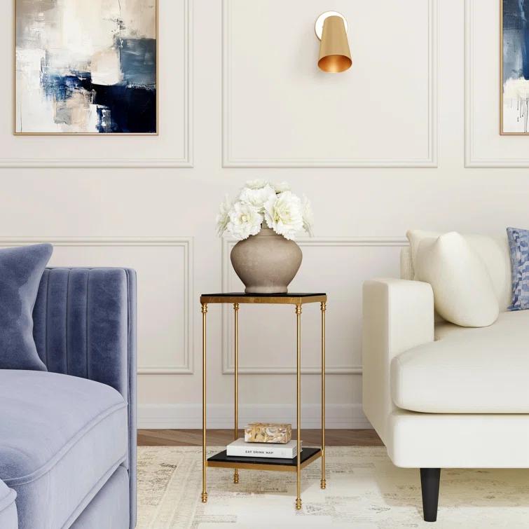 Imogen White Marble Side Table