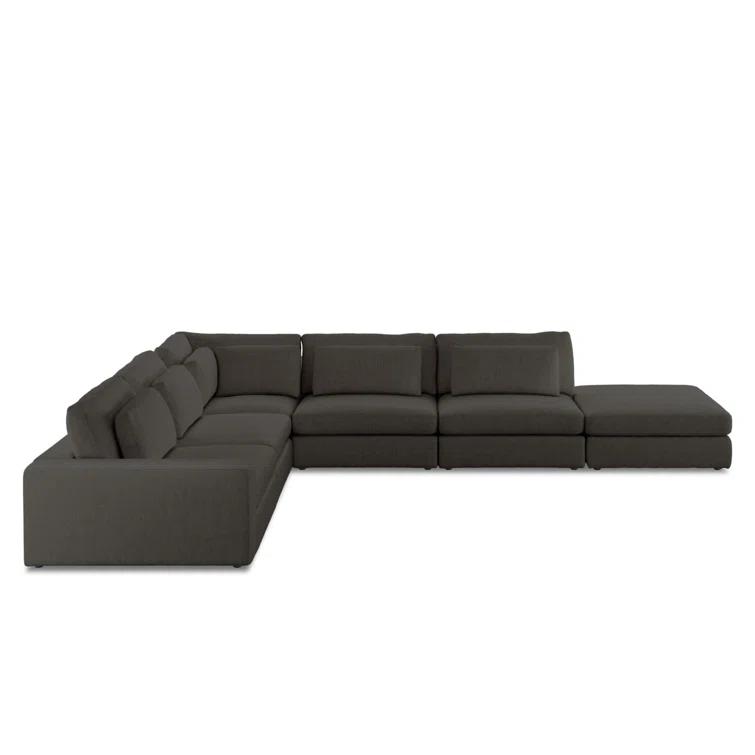 Cresswell Corner Sectional Sofa - Off White / 5-Piece / Left-Facing with Ottoman