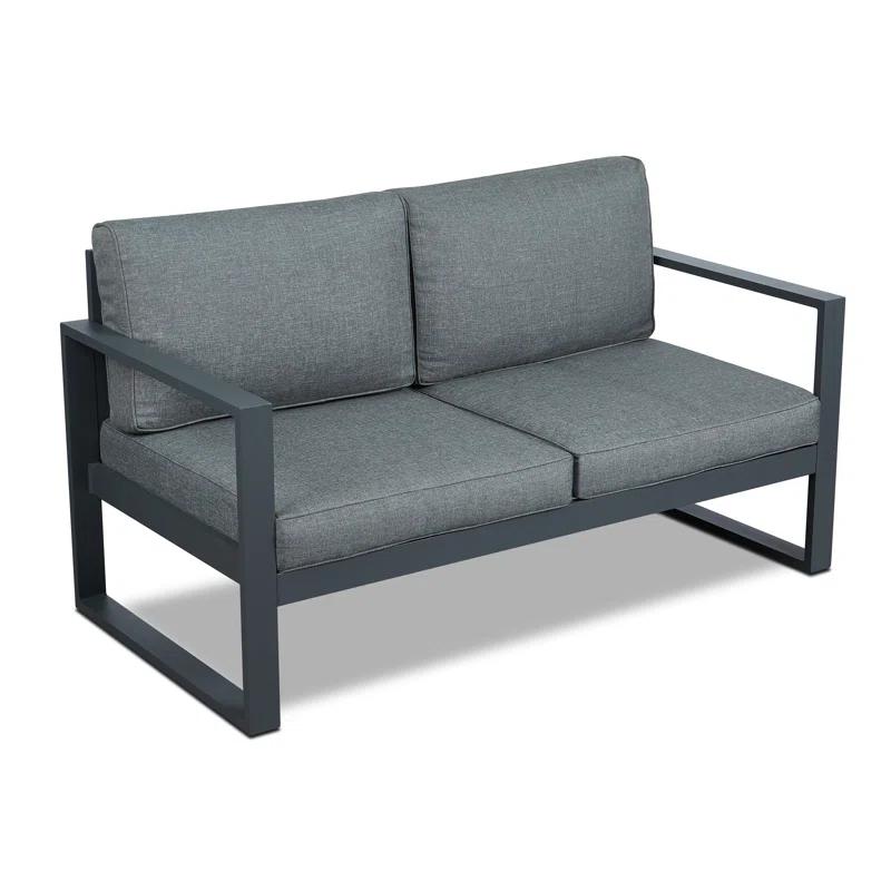Real Flame BALTIC 55" Metal Outdoor Loveseat With Cushions by Real Flame