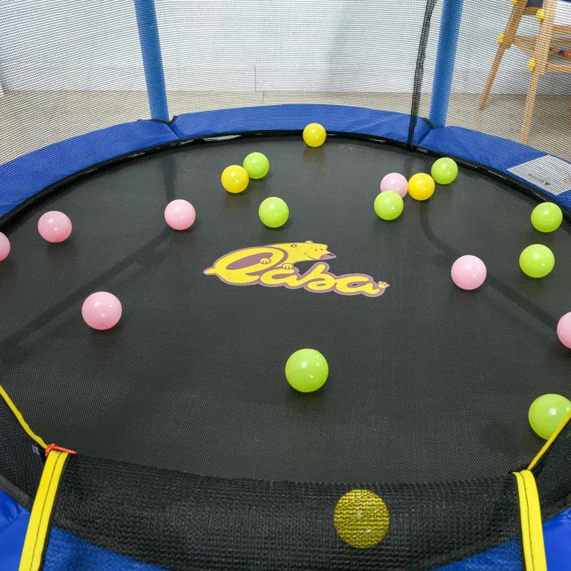 Qaba 4.6' Trampoline For Kids, 55 Inch Toddler Trampoline With Safety Enclosure & Ball Pit For Indoor Or Outdoor Use, Built For Kids 3-10 Years, Yellow