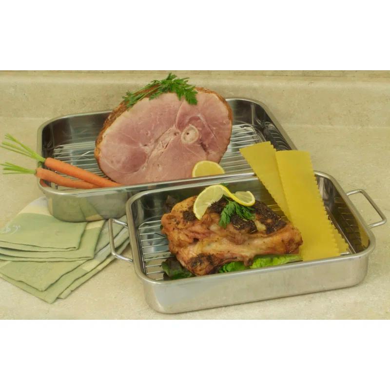 Cook Pro Cook Pro All-In-One 9.5'' Stainless Steel Roasting Pan with Rack