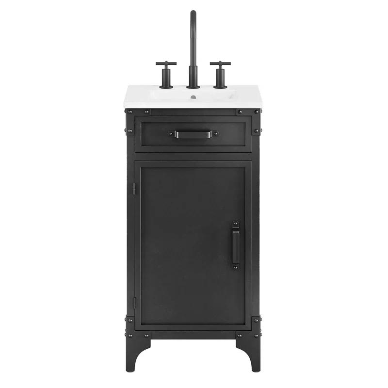 Modway Modway Steamforge 17'' Free Standing Single Bathroom Vanity with Ceramic Top