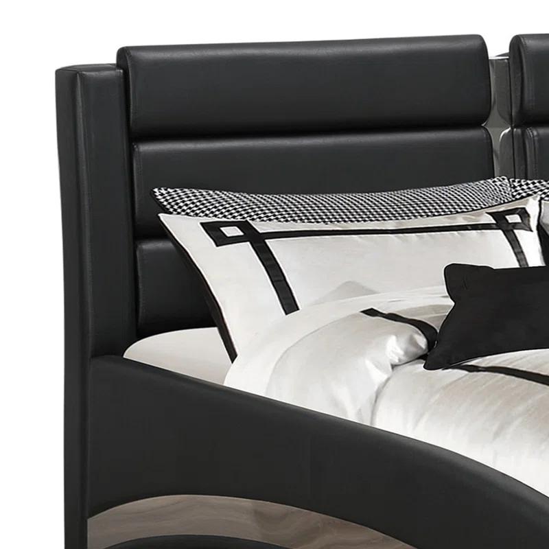 Artimiza Vegan Leather Sleigh Bed