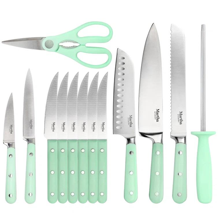 Martha Stewart Everyday Martha Stewart Everyday 14 Piece High Carbon Stainless Steel Knife Block Set