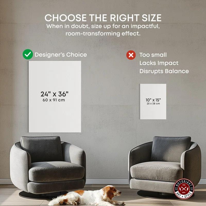 Notori Art Notoriart Elegant Steering Wheel Framed Car 1 Piece Canvas Wall Art