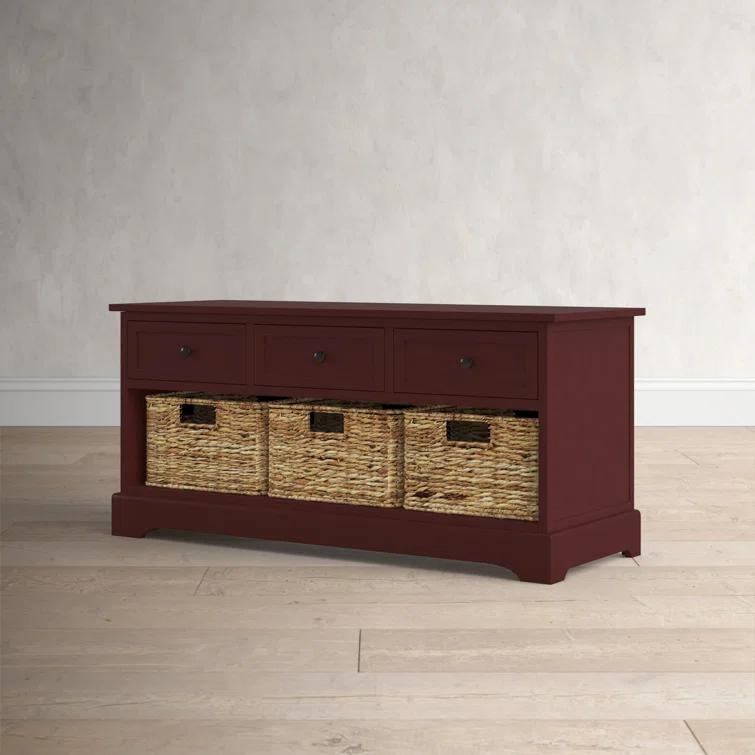 Adayla Solid Wood Drawers Storage Bench
