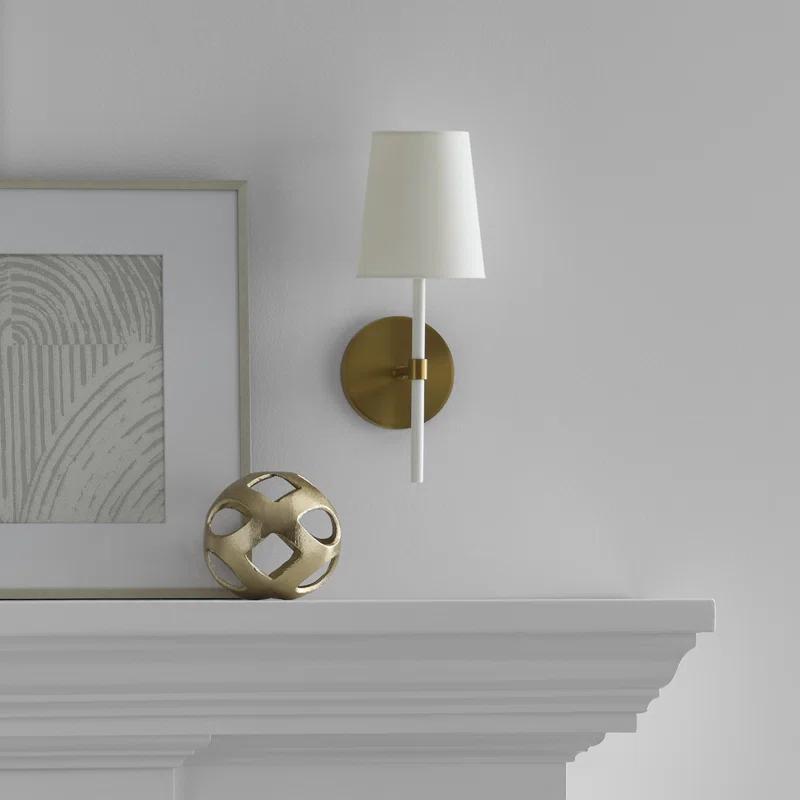 Single Light Steel Dimmable Armed Sconce