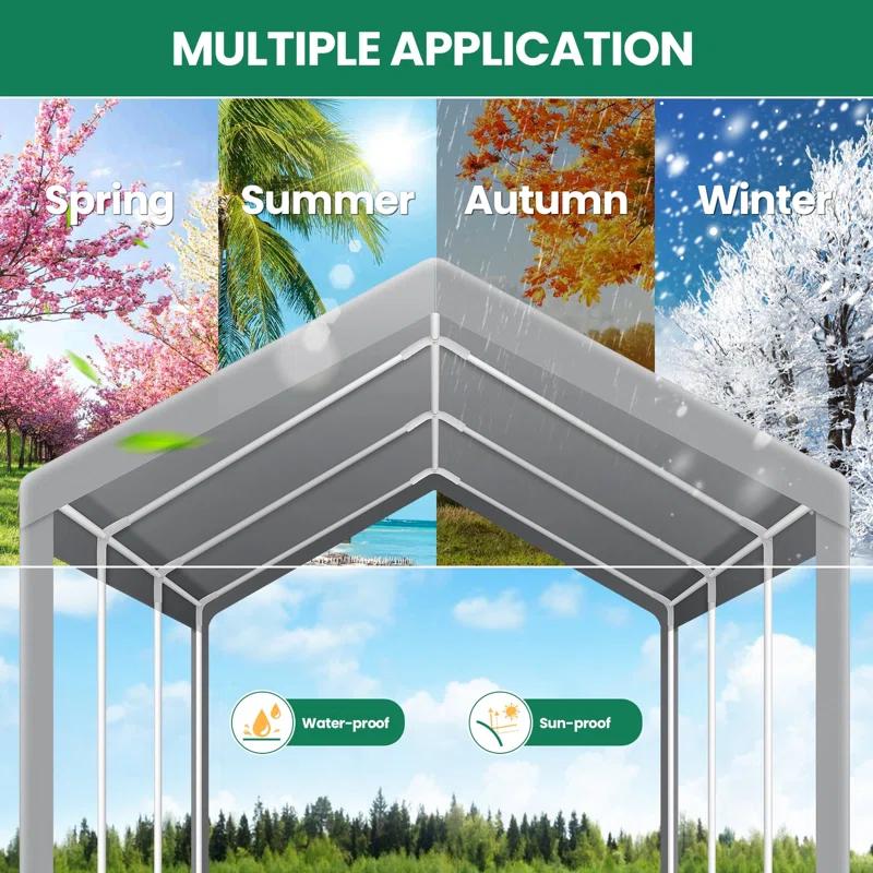 Cobizi Carport 10'x20' Heavy Duty Portable Garage, Upgraded Car Canopy