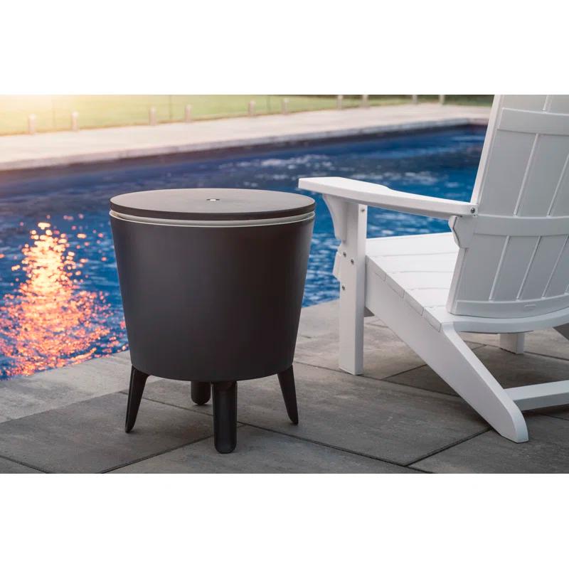 Keter Keter 32 Qt. Cool Bar Cooler Outdoor Weather Resistant Patio Furniture 2 in 1 Pop Up Cocktail Side Table and Beverage Cooler Combo