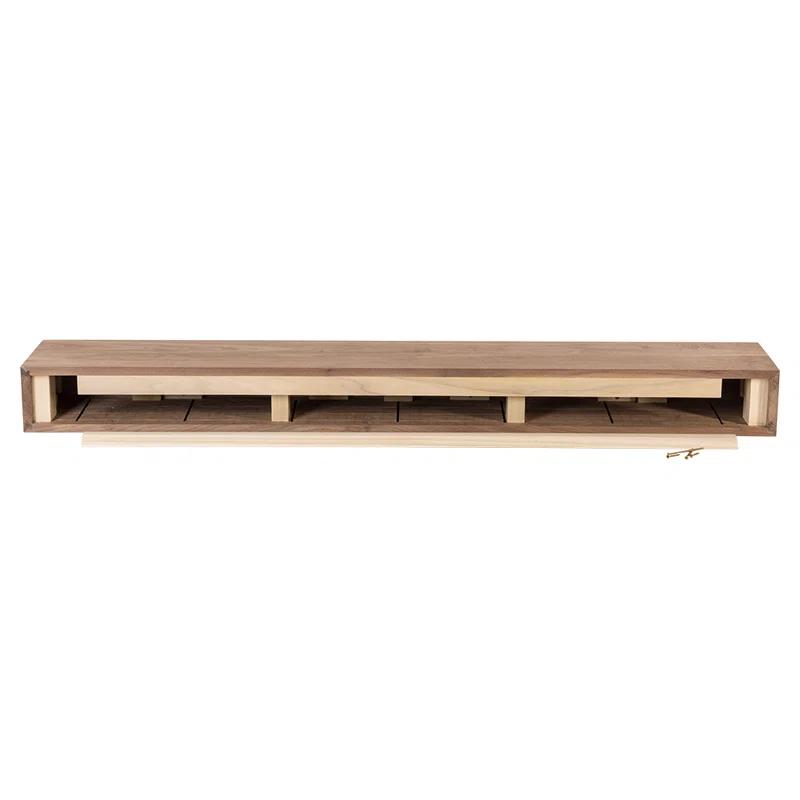 Modern Ember Modern Ember Walnut Creek Fireplace Mantel Shelf - 9" Depth, Close-Grain Details - Real Walnut Wood