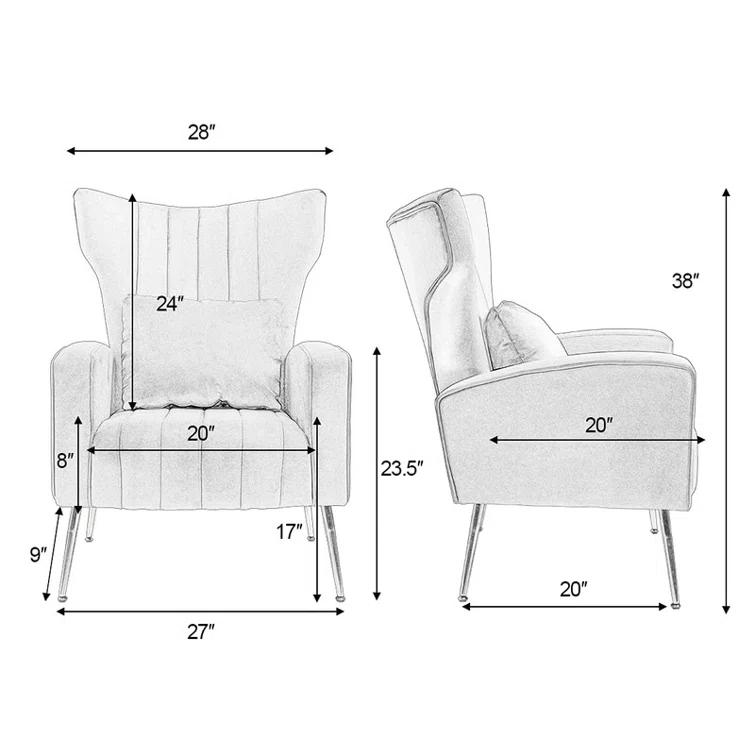 Mercer41 Upholstered Velvet Armchair (Set of 2)