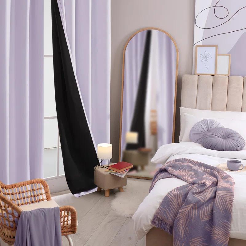 Deconovo 100 Percent Blackout with Liner Grommet Curtain Panel Pair (Set of 2)