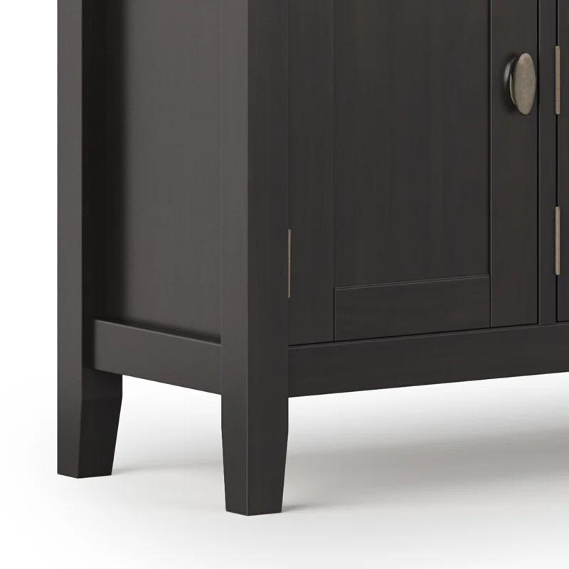 Simpli Home Redmond 72"W Solid Wood TV Stand for TVs up to 80" with Storage Cabinets