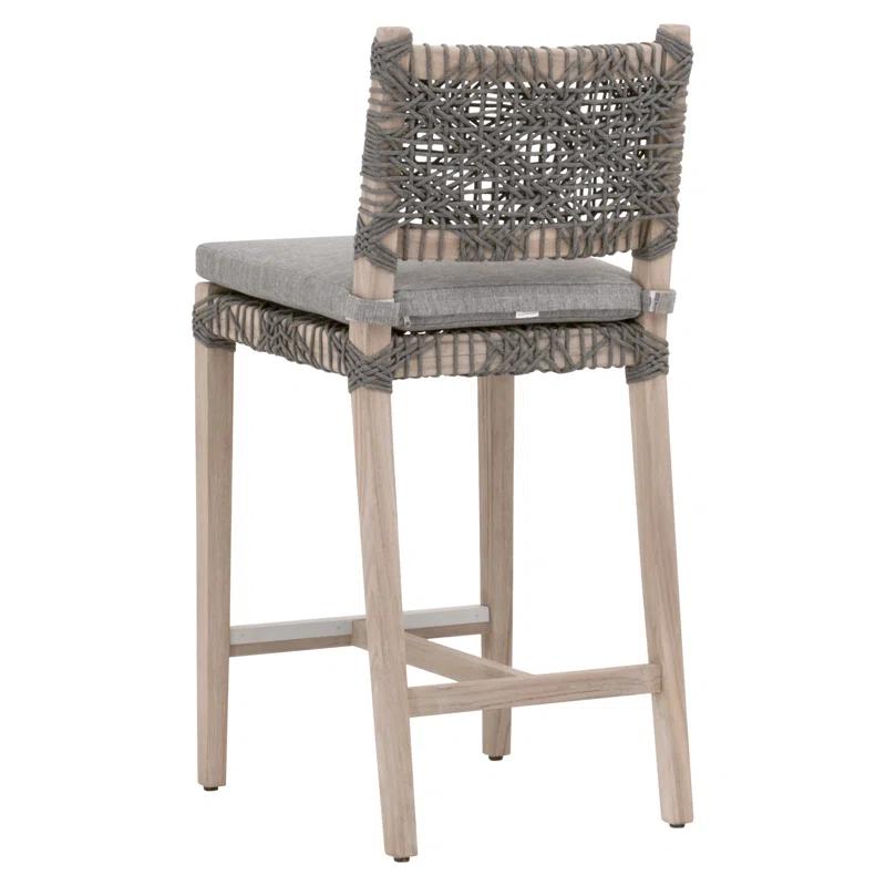 Costa Teak Outdoor 28'' Bar Stool with Cushion