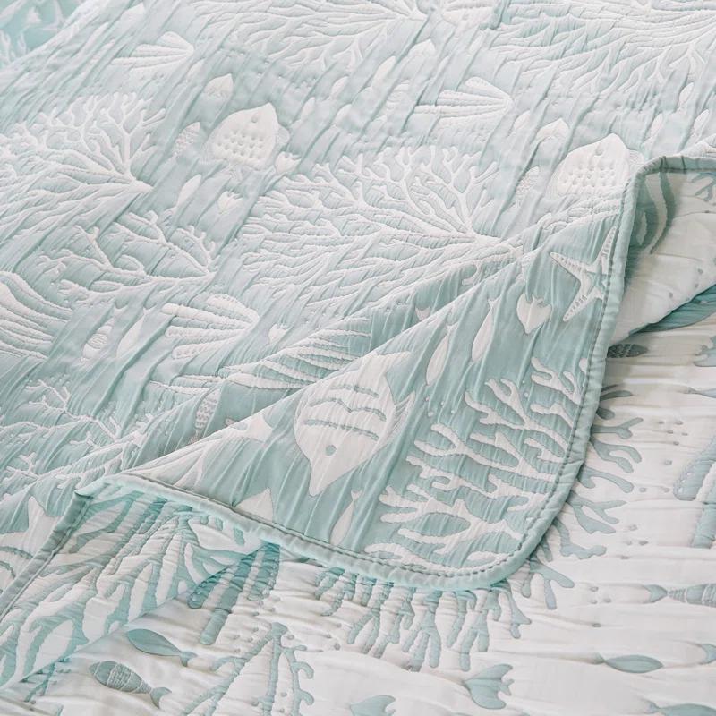 Greenland Home Fashions Coastal Paradise Jacquard Coverlet Set